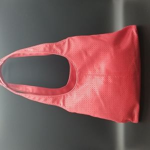 Nine West Red Cut Out Circle and Diamond Design Two Pocket Shoulder Bag Purse